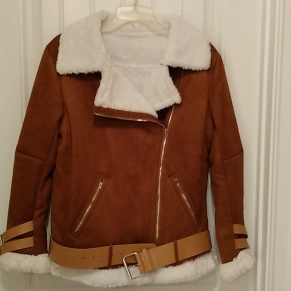 SHEIN Jackets & Blazers - Suede Jacket With Belt